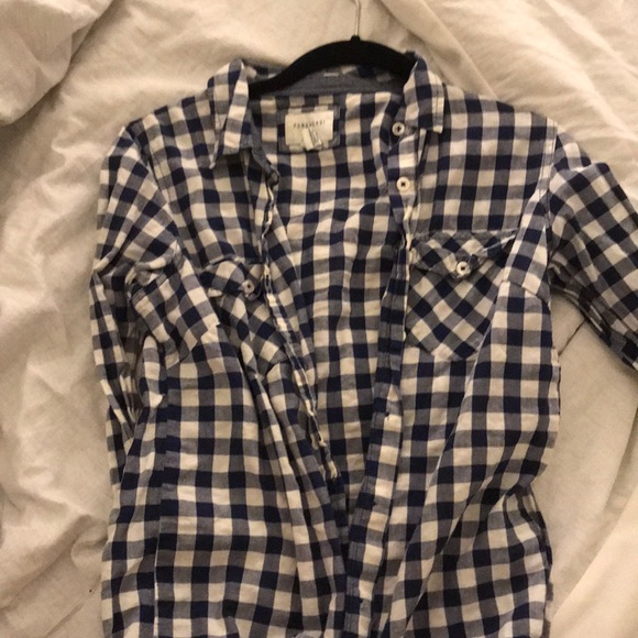 F21 Blue Gingham shirt - Picture 1 of 2